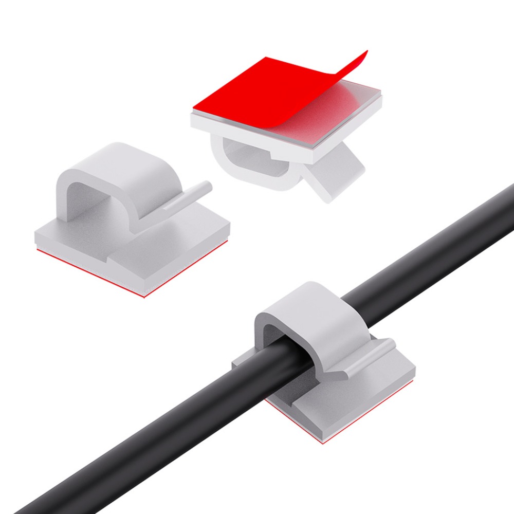Desk Cable Organizer - R-vormige transparante plastic kabelklem, draadhouder, snoerorganizer,