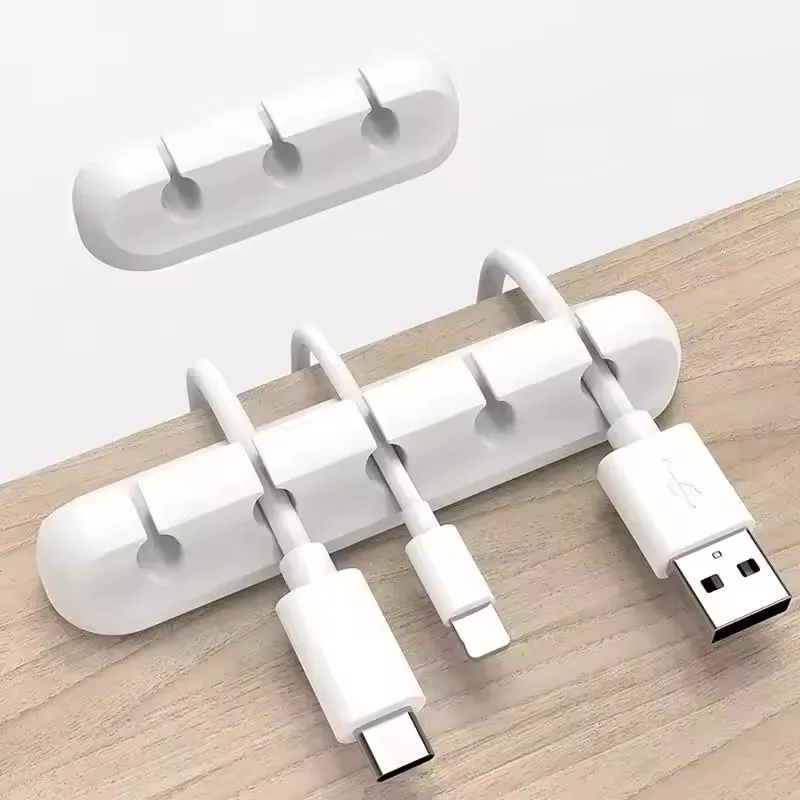 Desk Cable Organizer - Siliconen USB-kabelclip Winder Organizer Ronde oplader