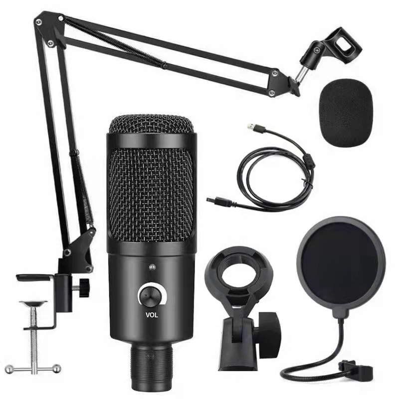 Pc Gaming Live Streaming - USB-condensatormicrofoon Opnamemicrofoon met standaard voor pc