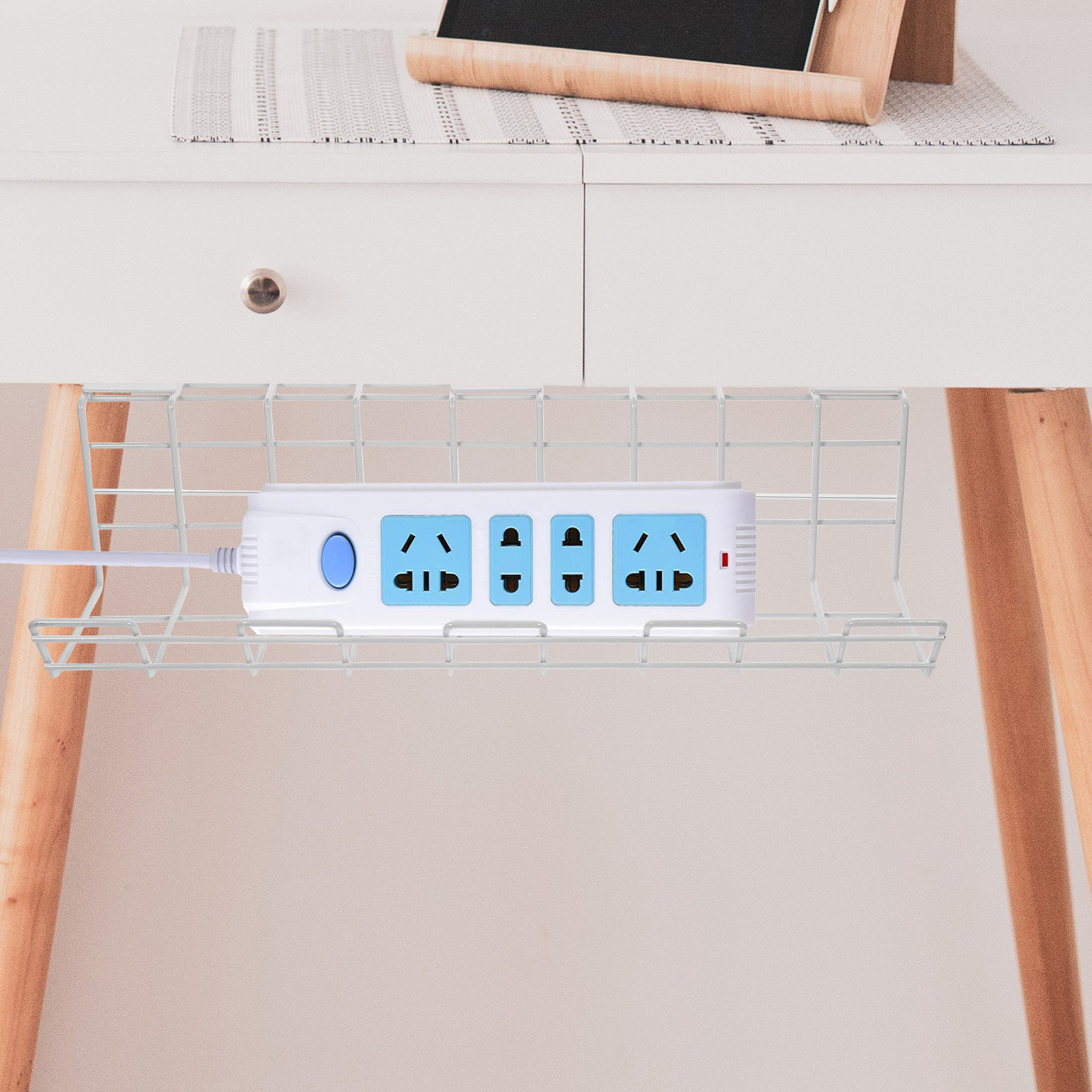 Desk Cable Organizer - 2 stuks onderbureau kabelorganisatoren, premium heavy-duty