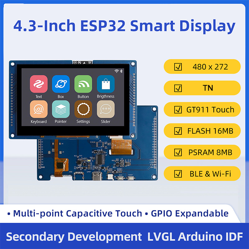 Dual Monitor Arm - ESP32 S3 4,3 inch 480*272 capacitief