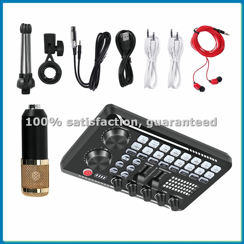 Pc Gaming Live Streaming - F998 geluidskaartset, BM-800 microfoonset, met live