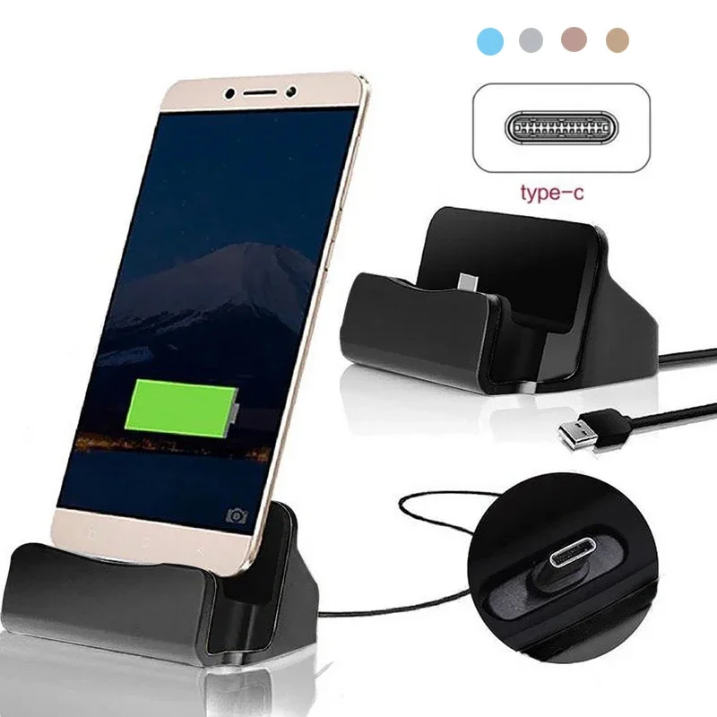 Desk Cable Organizer - Type C USB Dock Charger Telefoonhouder