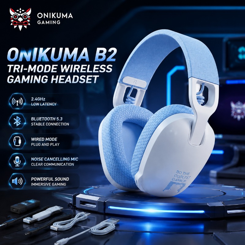 Pc Gaming Apple - Onikuma B2 Gaming-hoofdtelefoon Tri-modus draadloze headset