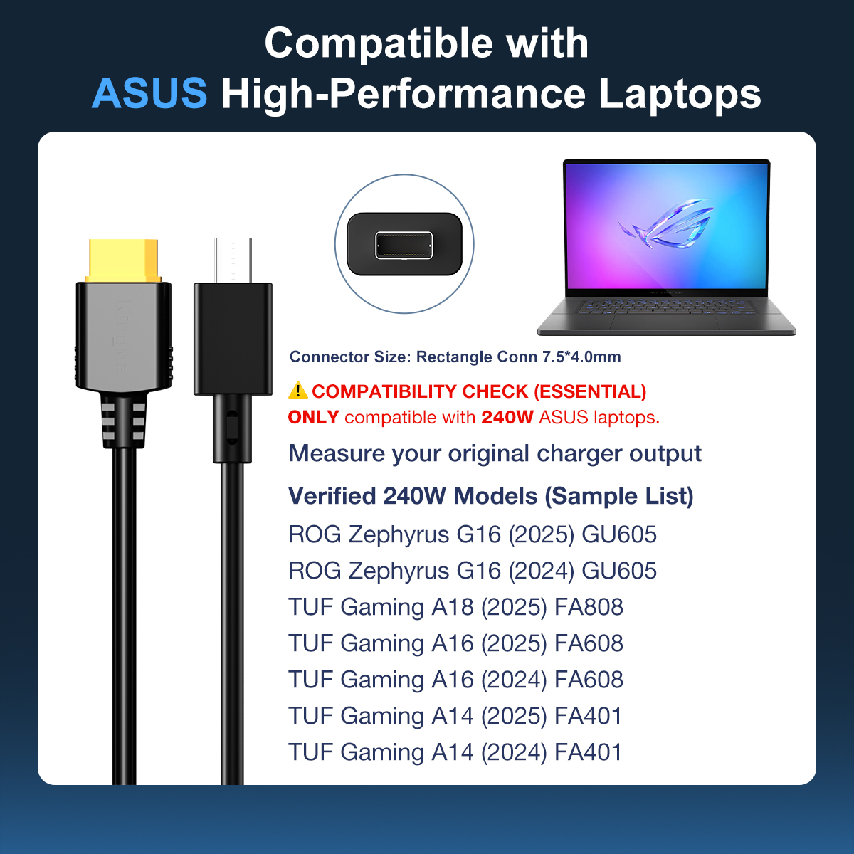 240W GaN Laptoplader voor ASUS - Pc Gaming Rog recensie en prijs