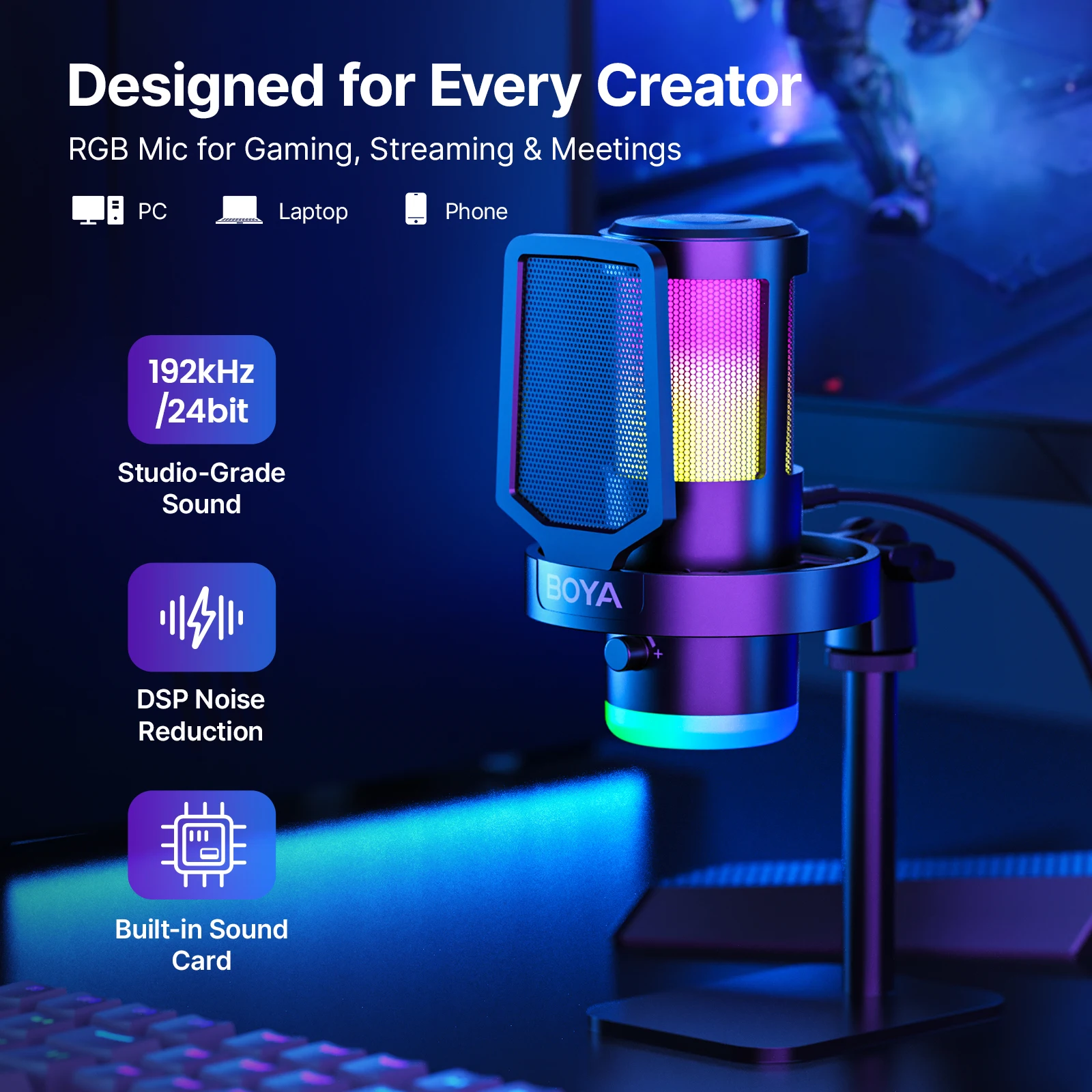 BOYA CastMic G30 USB RGB Gamin - Pc Gaming Live Streaming recensie en prijs