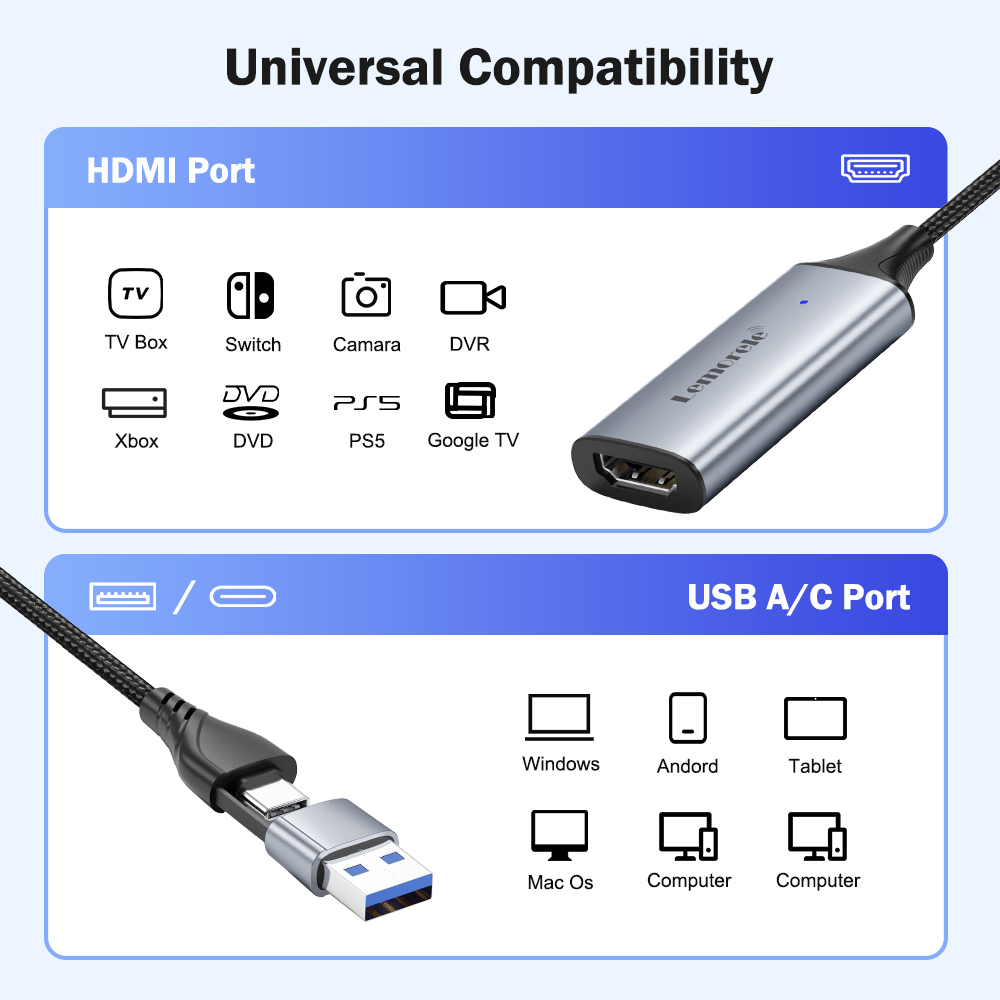 Lemorele USB 2.0 Video Capture - Capture Card Hdmi recensie en prijs