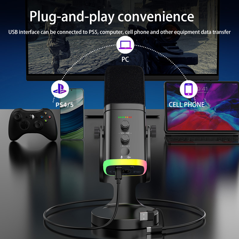 RGB-gamingmicrofoon USB-microf - Pc Gaming Live Streaming recensie en prijs