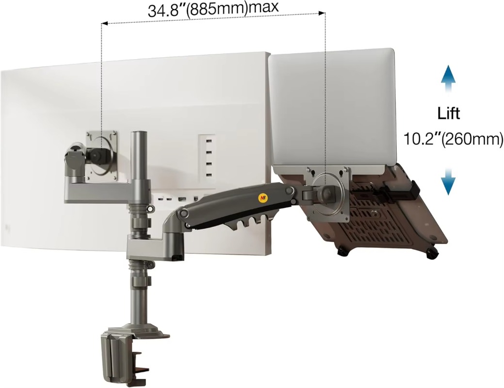 Dual Arm 2-in-1 combo-laptopho - Dual Monitor Arm recensie en prijs