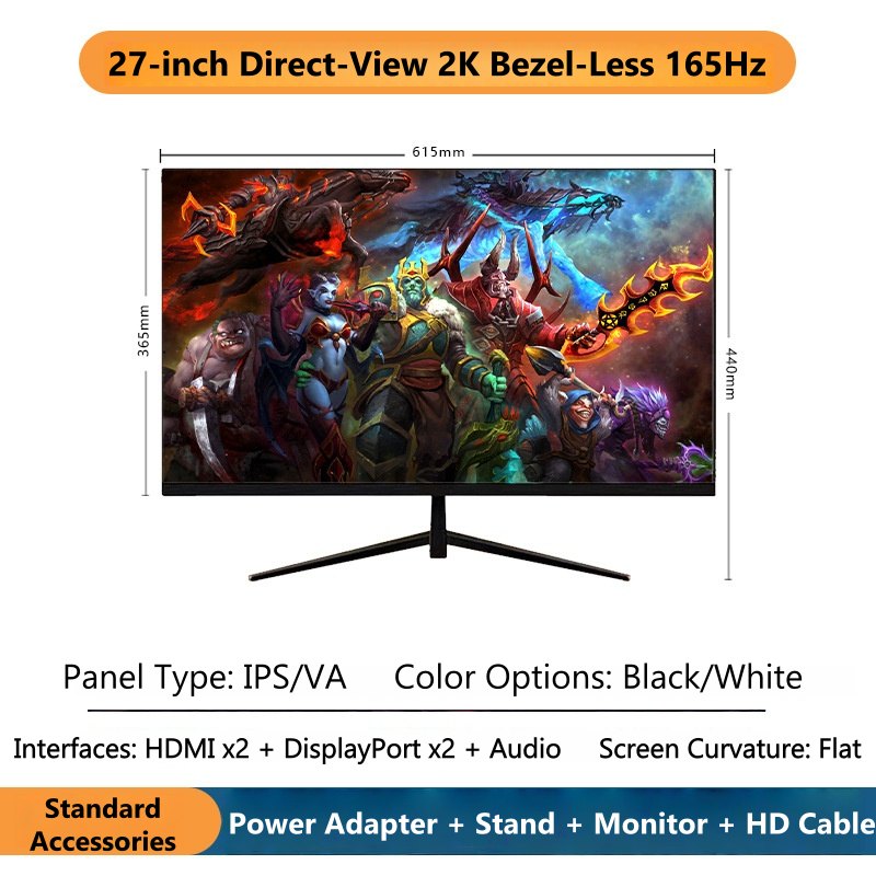 27 Inch 2K Gebogen Gaming Moni - Pc Gaming Ultrawide Monitor recensie en prijs