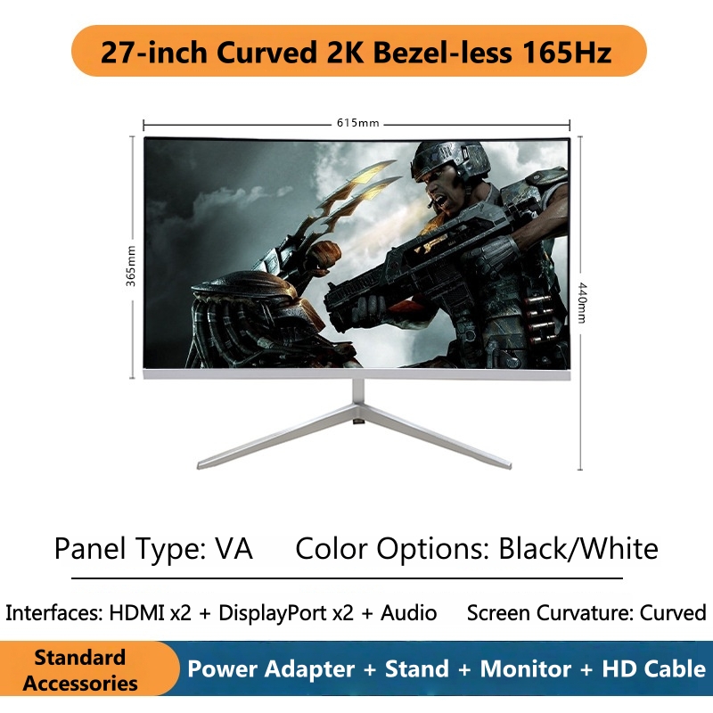 27 Inch 2K Gebogen Gaming Moni - Pc Gaming Ultrawide Monitor recensie en prijs