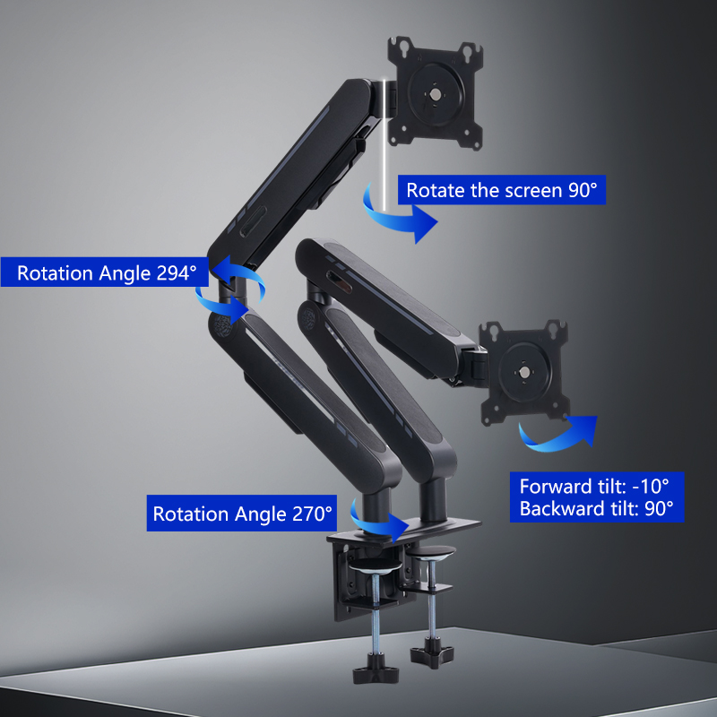 Nieuwe aanwinst gasveer bureau - Dual Monitor Arm recensie en prijs