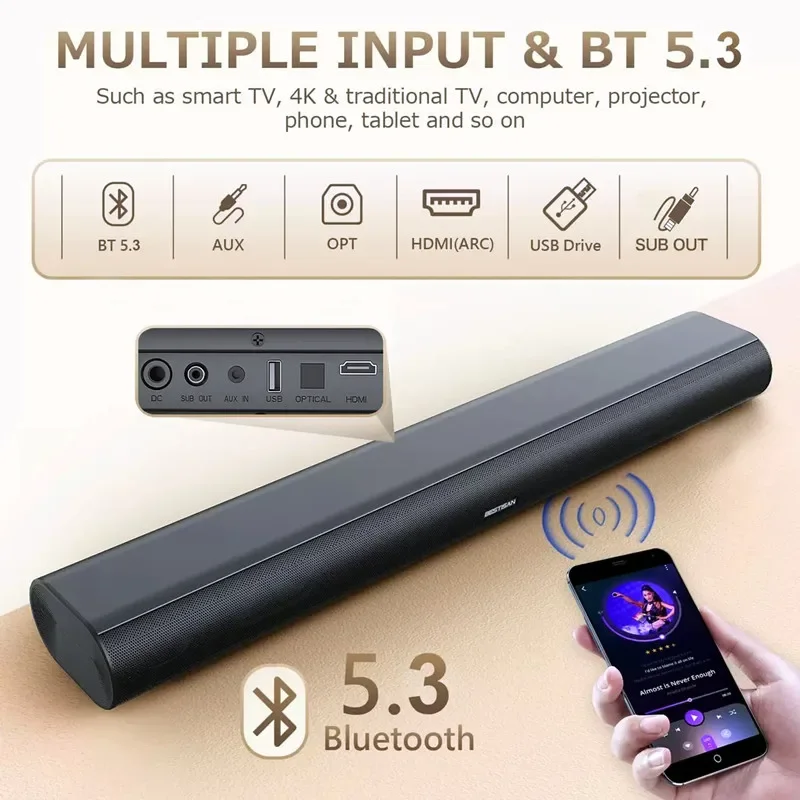 60W Soundbars voor TV-audio me - Pc Gaming Apple recensie en prijs