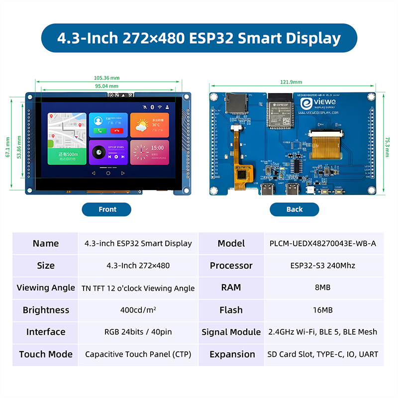 ESP32 S3 4,3 inch 480*272 capa - Dual Monitor Arm recensie en prijs